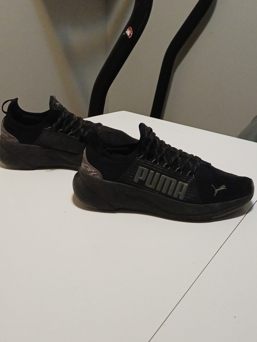 Puma Black Low-Top Knit Sneakers